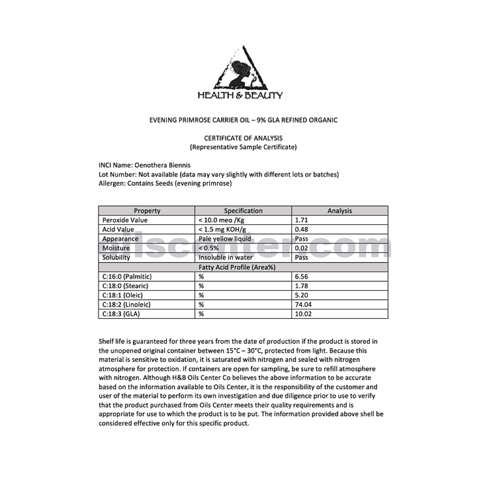 Evening primrose oil refined organic carrier cold pressed pure 2 oz buy